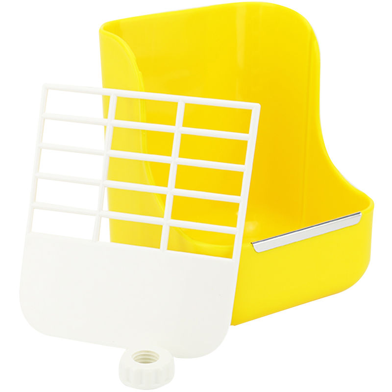 Lapin Feeder Feeder Foin Animaux Cage Fixe Bol Alimentaire Pour Cobaye Chinchilla Autres Petits Animaux, Jaune
