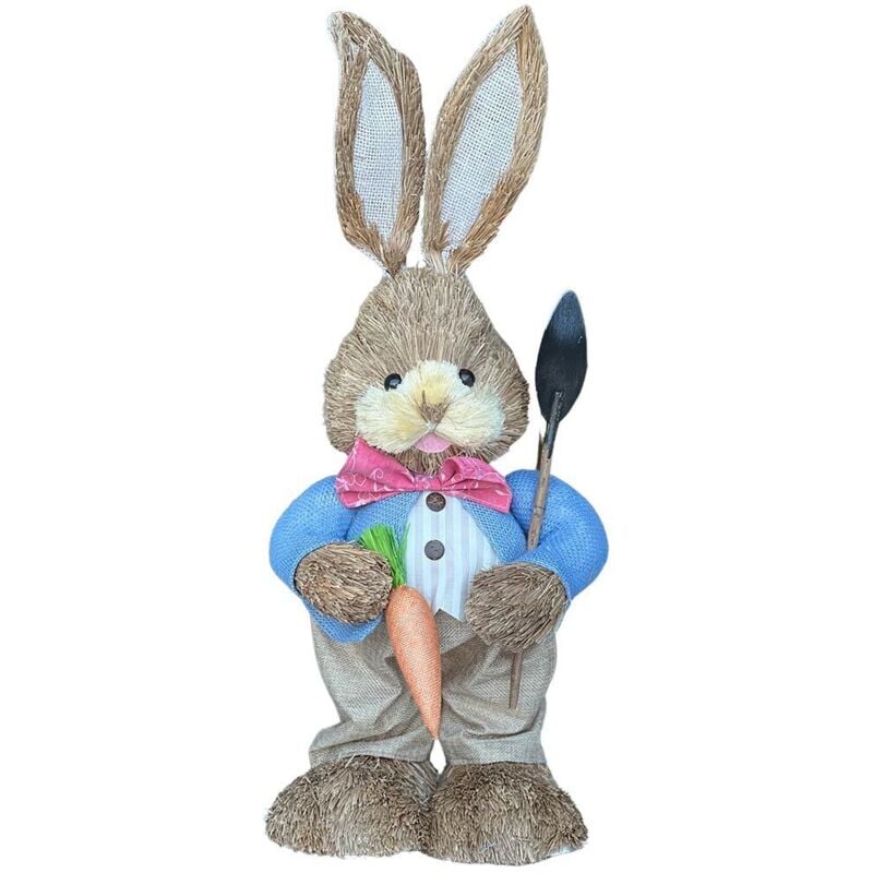 Okaffarefatto - Lapin lapin en paille de raphia de 60 cm de haut pour décorations