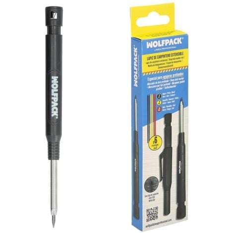lapiz carpintero portaminas con 6+1 recargas cera marcadora, tiza marcadora, trazador, rotulador marcador, rotulador obra,