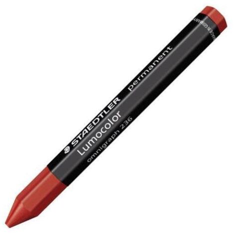 Lapiz Cera Permanente Lumocolor Omnigraph 12Mm. Rojo Staedtl
