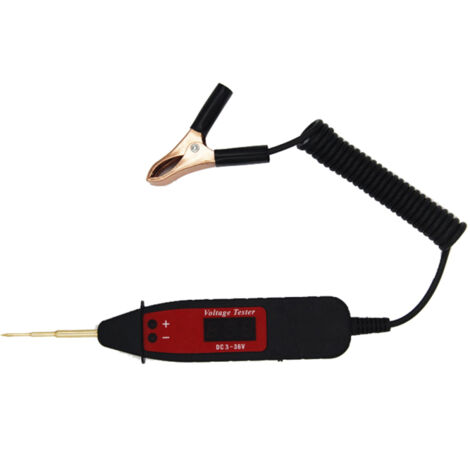 Lápiz comprobador de voltaje universal multifuncional para automóviles con pantalla LCD, rango de 5-36 V, detector e indicador LED, herramienta de diagnóstico automotriz.