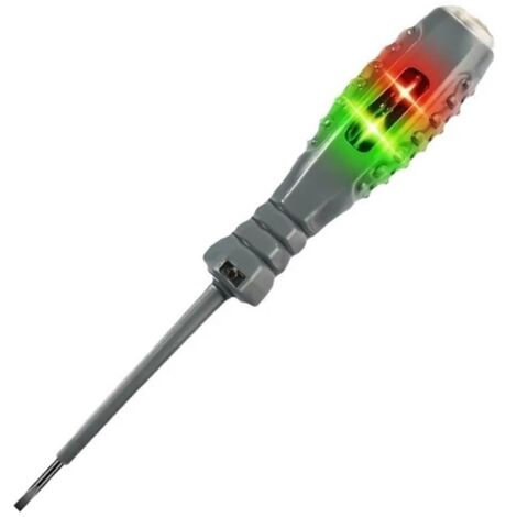 Lápiz comprobador de voltaje, voltímetro de alta sensibilidad para electricistas, detector de potencia, luz de color, herramienta de prueba de neutro/línea secundaria (cabeza plana).