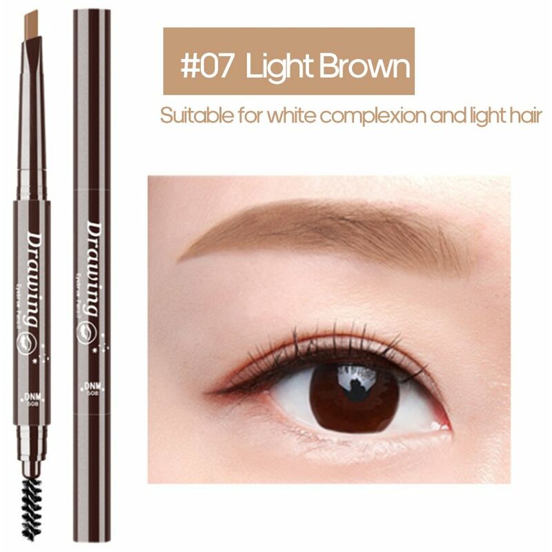 

Lapiz de cejas de dos cabezas, duradero, impermeable, resistente al sudor, lapiz de cejas, cepillo para maquillaje de ojos