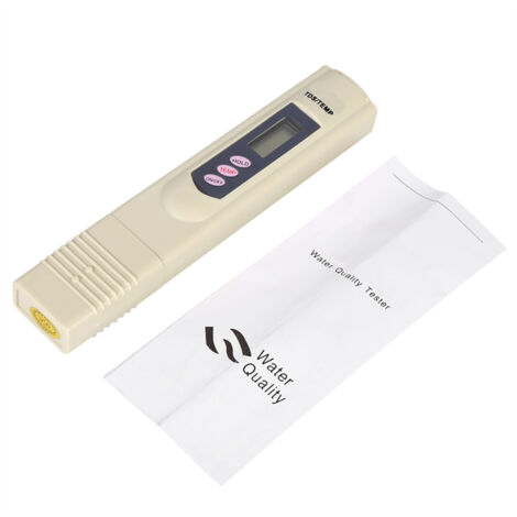 Lápiz digital LCD para medir la calidad del agua, filtro de pureza, medidor de TDS, 0-9999 ppm, temperatura, gris.