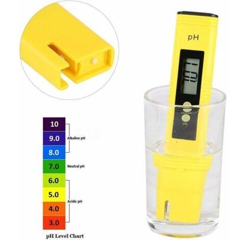 Lápiz medidor de pH digital con pantalla LCD, rango de medición de pH de 0,00 a 14,00, precisión de 0,01 pH para acuarios y piscinas.