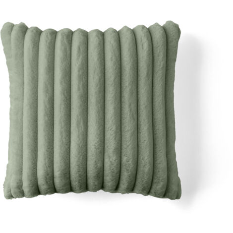 Laponie - coussin - en fausse fourrure côtelé - 40x40 cm - vert