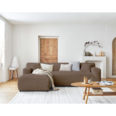Laponie – ecksofa links – 4-sitzer – aus breitcord - braun