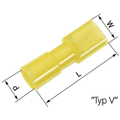 LAPP 61794971 Flachsteckhülse  Steckbreite: 6.3 mm Steckdicke: 0.8 mm 180 ° Vollisoliert Gelb 50 St.