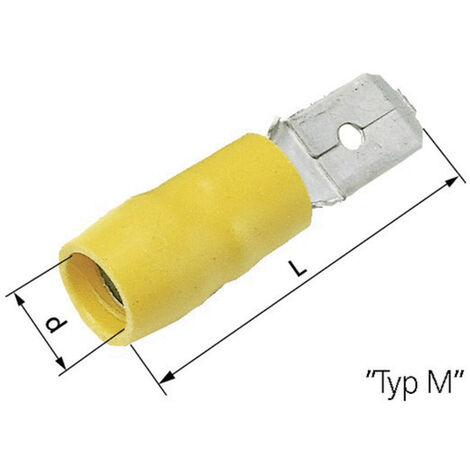 LAPP 63103040 Flachstecker  Steckbreite: 6.3 mm Steckdicke: 0.8 mm 180 ° Teilisoliert Gelb 50 St.