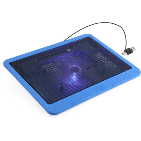 Laptop-Kühlpad mit großem USB-Lüfter, blau, für PCs bis zu 14 Zoll
