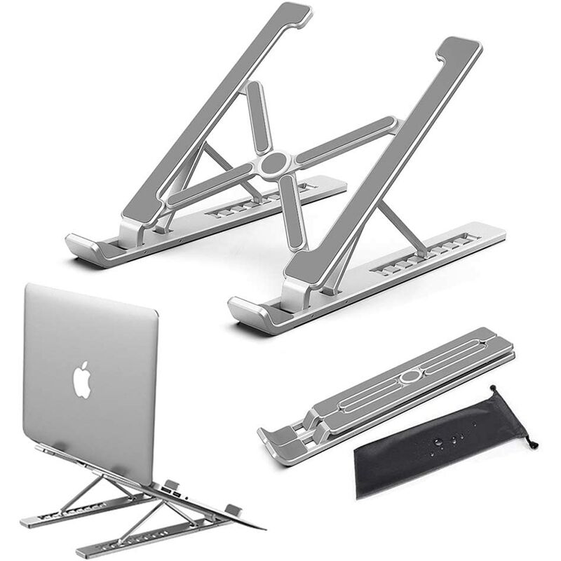 Laptop Ständer Faltbarer, Belüfteter Aluminium Notebook Stand, Verstellbare Laptop Halterung, Universale Laptop Zubehör für