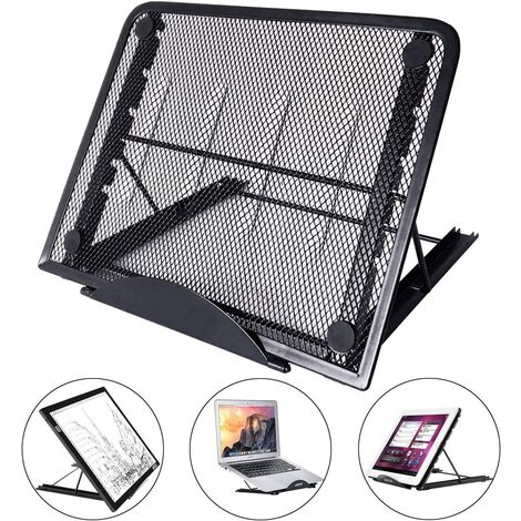Laptop Stand, Foldable Notebook Stand Portable Laptop Holder Ventilated Adjustable Metal Mesh Stand, for Laptop / Tracing / Pad / Tablet / LED Light Box Stand