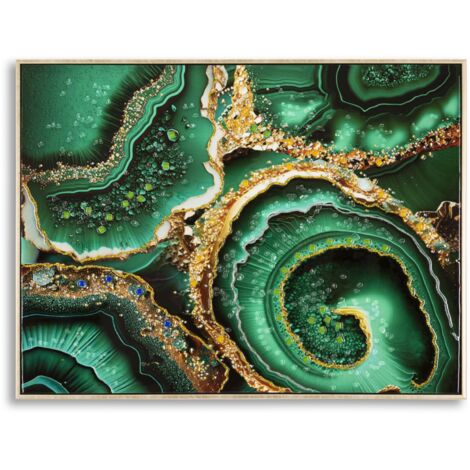 LAQUARED WALL PANTING WITH FRAME SMERALDY -A- CM 82X4X62