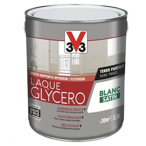 Laque Glycéro Multi-supports V33 Blanc Satin 2,5 L - Blanc