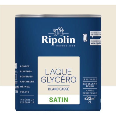 Laque Glycéro Ripolin Satin Blanc Cassé 2 L
