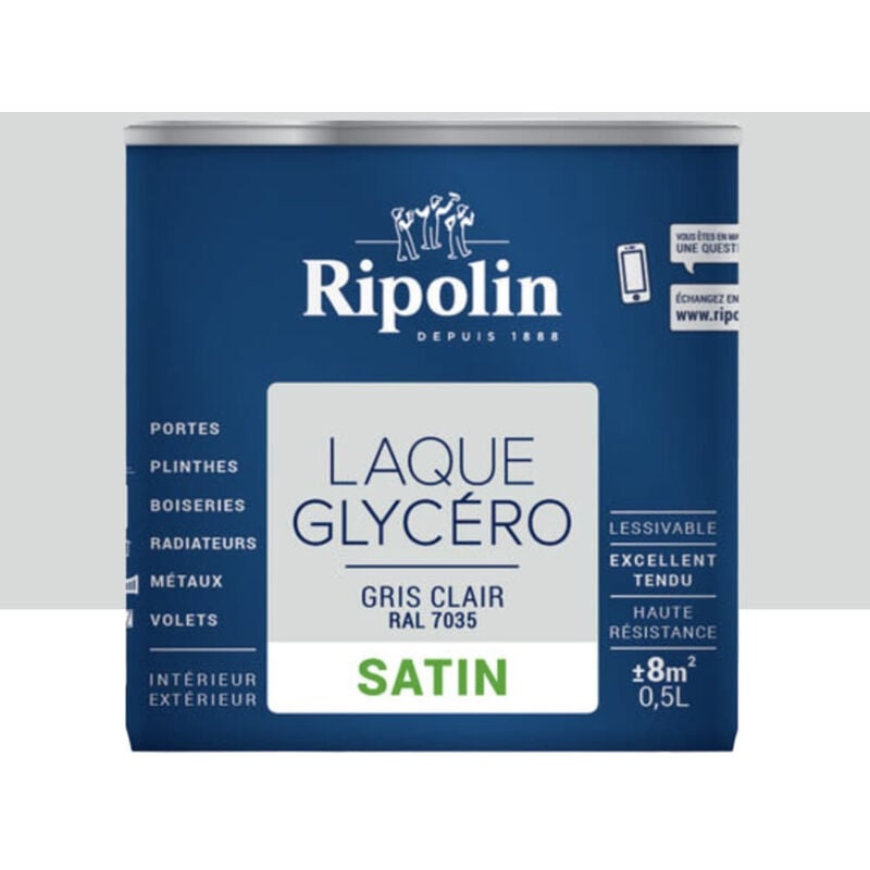 Laque Glycéro Ripolin Satin Gris Clair 0,5 l