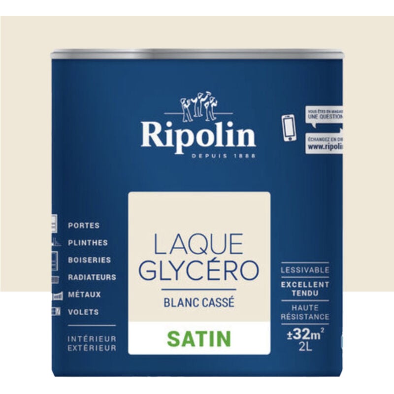Laque Glycéro Ripolin Satin Blanc Cassé 2 l