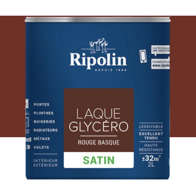 Laque Glycéro Ripolin Satin Rouge Basque 2 L