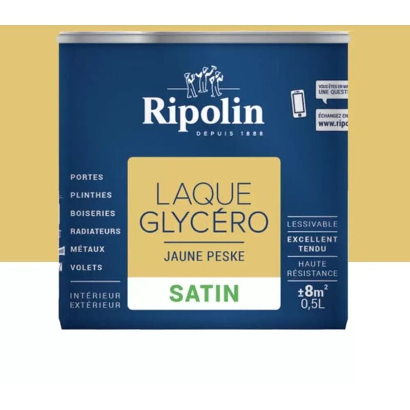 Laque Glycéro Ripolin Satin Jaune peske 0,5 l