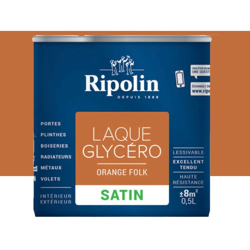 Laque Glycéro Ripolin Satin Orange folk 0,5 l