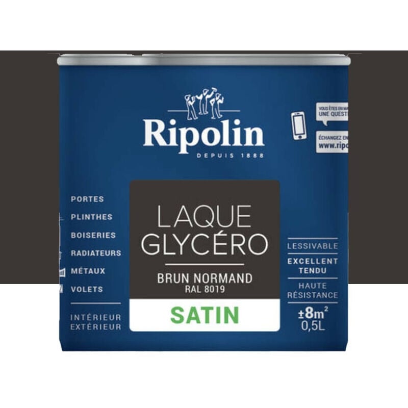 Laque Glycéro Ripolin Satin Brun Normand 0,5 l