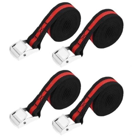 LAR 4Pcs 8Ft Voiture Camion Arrimage Sangle De Chargement Bagages Arrimage Boucle De Ceinture À Cliquet