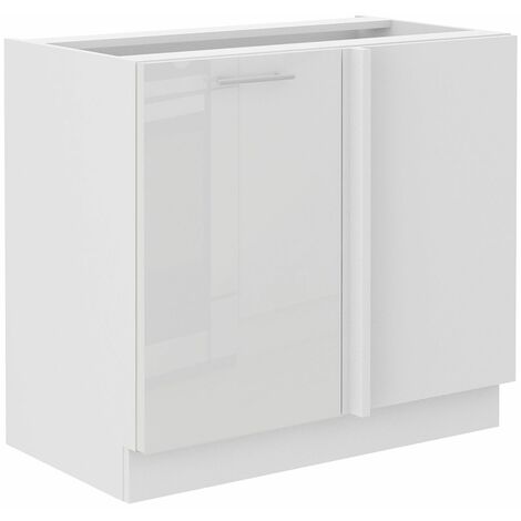 Lara Eckunterschrank 105 cm Weiß Hochglanz Küchenzeile Küchenblock Küche