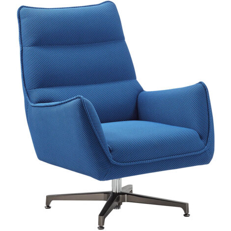 LAREDO - Fauteuil Pivotant Tissu Maille 3D Bleu