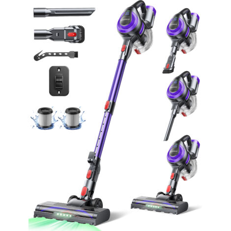 Aspirateur Balai 38000 PA,55min,Lumière LED,Aspirateur Balai sans Fil 3 en 1,Capacité 1.3L,Batterie 2200mah*6,Poils d'Animaux - Aspirateur balai - Achat & prix