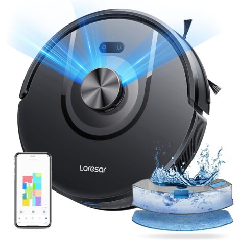 Laresar – Aspirateur robot laveur 5000Pa – Navigation Lidar 360° – 3 en 1 : aspiration, balayage, nettoyage – 5 cartes modifiables – Contrôle App/Alexa