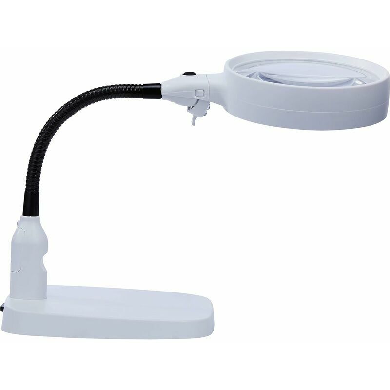 Large 10x Magnifying Glass with Light and Stand, Foldable Design with 6 led Magnifying Lamp for Close Up Work