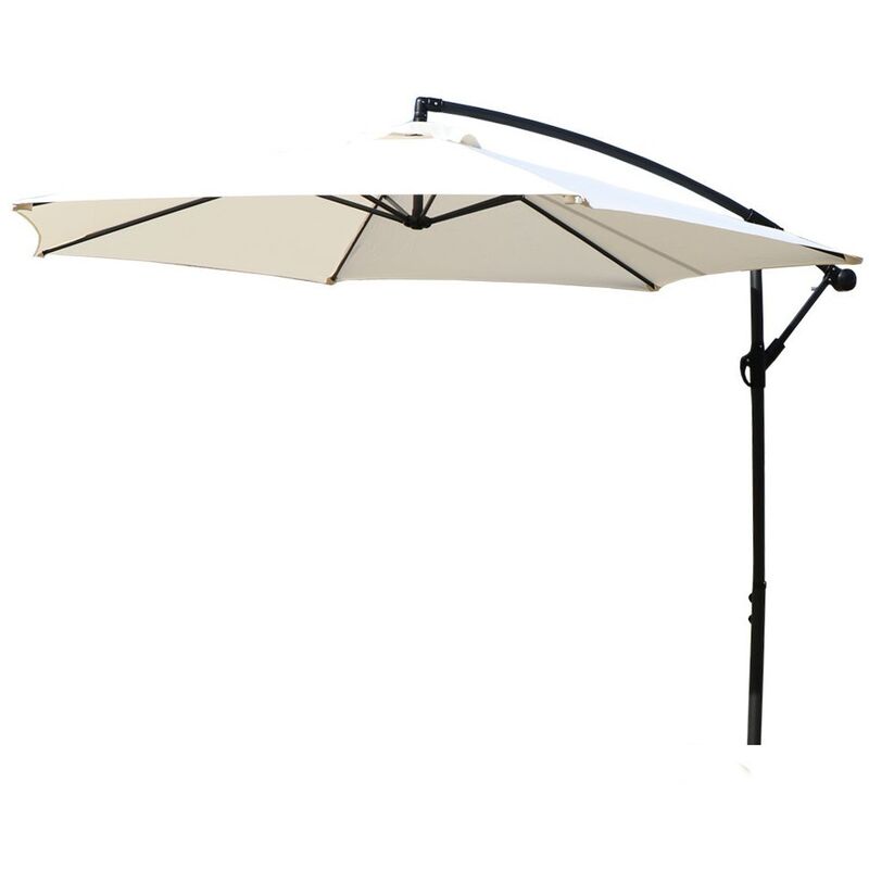 Trueshopping - Large 3M Outdoor Hanging Cantilever Grey Garden Parasol Umbrella Patio Sunshade - Grey