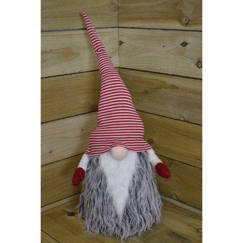Large 52cm Cuddly Santa Gonk Indoor Christmas Decoration - Stripey Hat