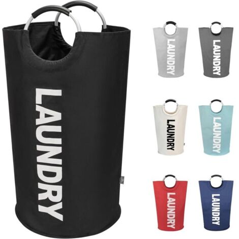 Large 90L collapsible laundry baskets, foldable laundry bags, garment bag (black, L) disposable
