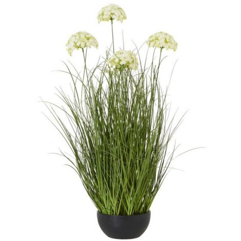 Large Allium Plant in Pot - Plastic - L22 x W22 x H120 cm - White