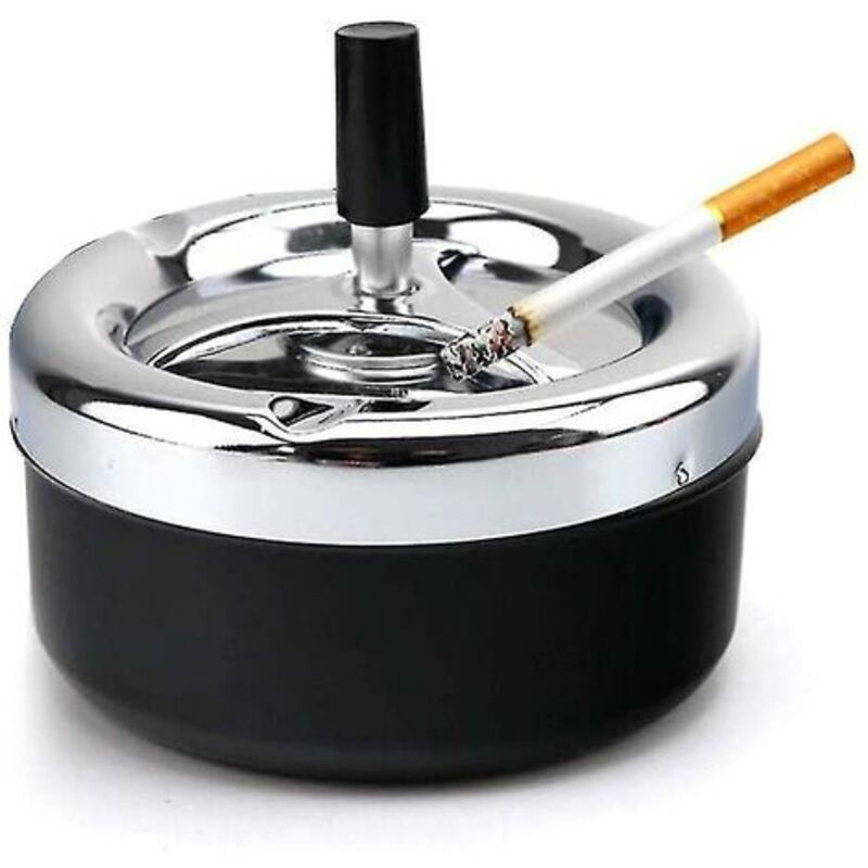 Image of Large Automatic Rotating Metal Ashtray with&hellip;