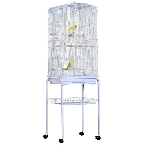 Large Aviary for Birds Cage on Wheels Canary Parrot Parakeets Canaries, 46 * 35.3 * 150.6cm, White