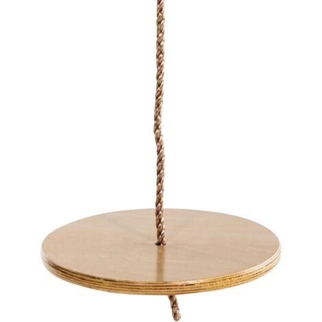Large Balançoire à Disque en Bois Siège Rond avec Corde Réglable pour Enfants