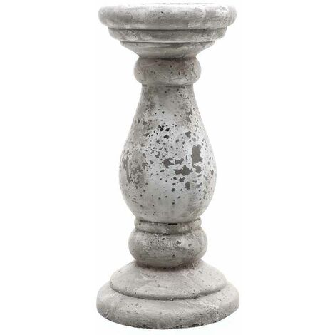 Large Candle Holder - Ceramic - L18 x W18 x H38 cm - Stone
