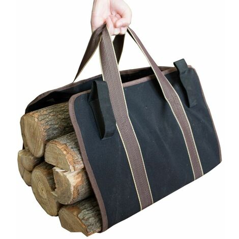 Large Canvas Log Carrier Bag 36 x 16 x 0.1 inch Waterproof and Durable Fireplace Log Holder Baskets Log Storage Baskets Indoor Wooden Baskets for Logs