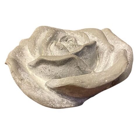 Large Decorative Flower Ornament - Resin - L18 x W18 x H8 cm - Grey