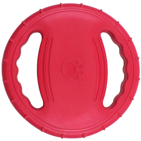 Large Dog Frisbee Indestructible Dog Flying Disc Squeaky and Floating for Outdoor Dog Training and Playing (Red)
