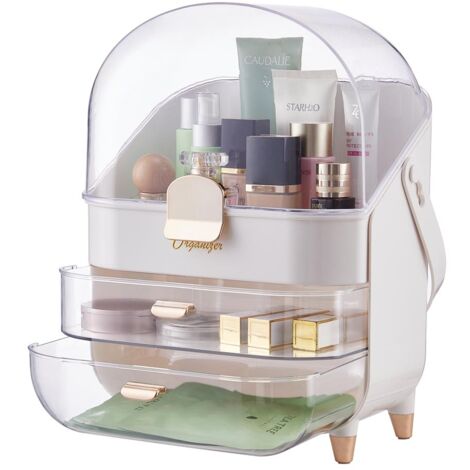 Large Dustproof Makeup Organizer with Drawers