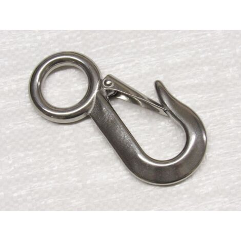 Large Eye Sling Hook with Safety Latch Stainless Steel 19MM (Trailer Chain Rope Wire)