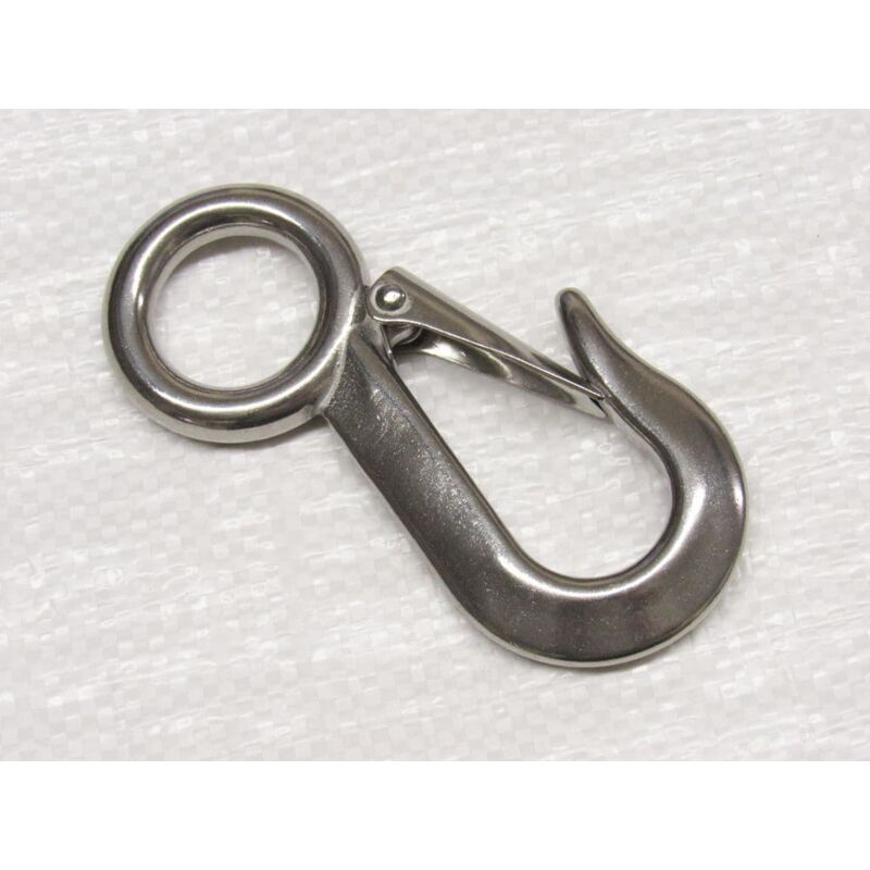 Securefix Direct - Large Eye Sling Hook with Safety Latch Stainless Steel 28MM (Trailer Chain Rope Wire)