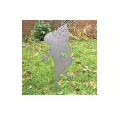 Large Fairy Silver - Hand Made By Traditional Forge, Steel Garden Ornament - Steel - L28 x W28 x H28 cm - Silver