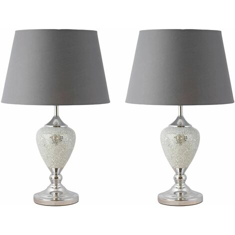 pair of grey table lamps