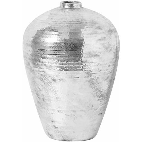 Large Hammered Astral Vase - Ceramic - L40 x W40 x H57 cm - Silver