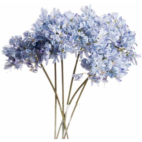 Large Headed Agapanthus - Fabric/Plastic - L24 x W24 x H71 cm - Light Blue