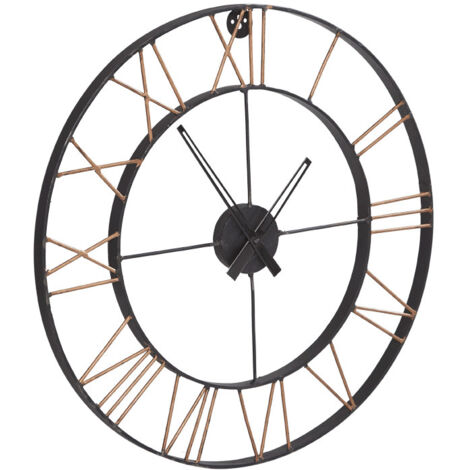 Large Industrial Style Clock Lincoln Metal